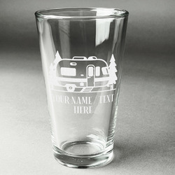 Flamingo & Camping Pint Glass - Laser Engraved