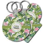 Flamingo & Camping Plastic Keychain (Personalized)