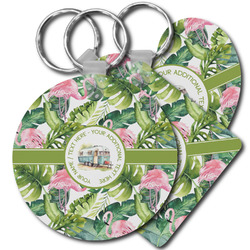 Flamingo & Camping Plastic Keychain (Personalized)
