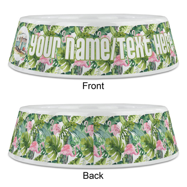 Flamingo & Camping Plastic Pet Bowls - Large - Approval