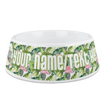 Flamingo & Camping Plastic Dog Bowl