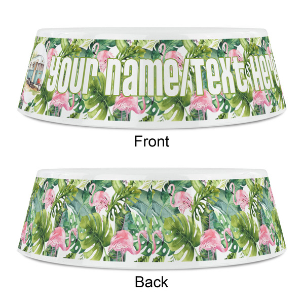 Flamingo & Camping Plastic Pet Bowls - Small - Approval