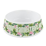 Flamingo & Camping Plastic Dog Bowl - Small