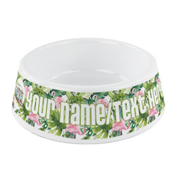 Flamingo & Camping Plastic Dog Bowl - Small