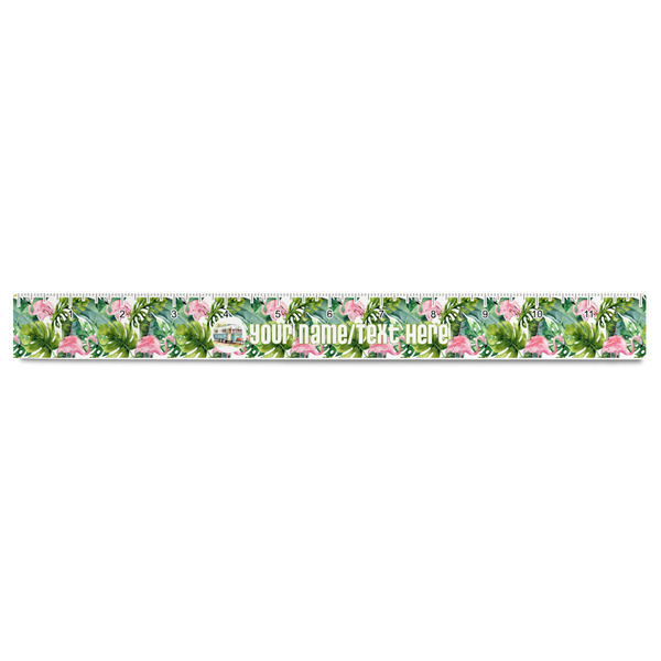 Flamingo & Camping Plastic Ruler - 12" - FRONT