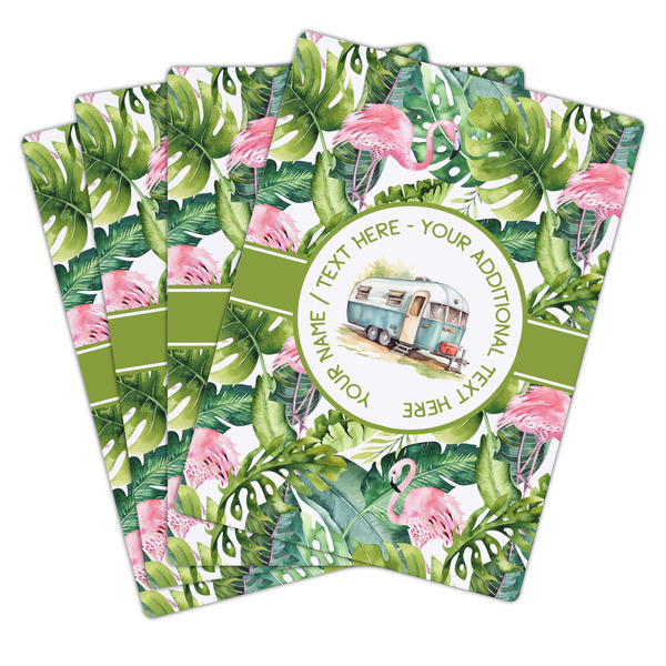 Flamingo & Camping Playing Cards - Hand Back View