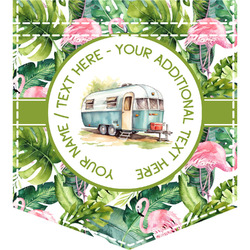 Flamingo & Camping Iron On Faux Pocket (Personalized)