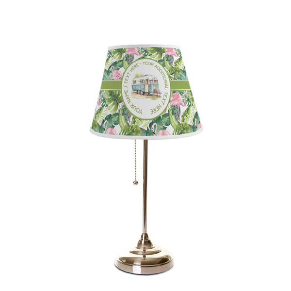 Flamingo & Camping Poly Film Empire Lampshade - On Stand