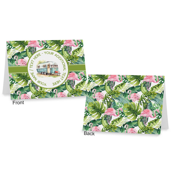 Flamingo & Camping Postcard - Front and Back