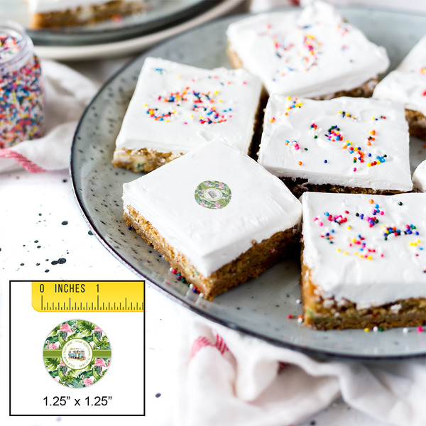 Flamingo & Camping Printed Icing Circle - XSmall - In Context