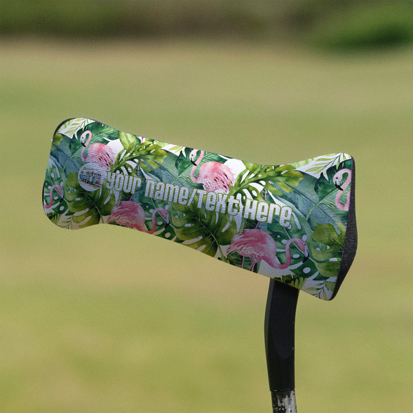 Flamingo & Camping Putter Cover - On Putter