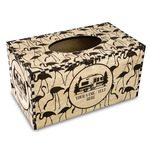 Flamingo & Camping Wood Tissue Box Cover - Rectangle