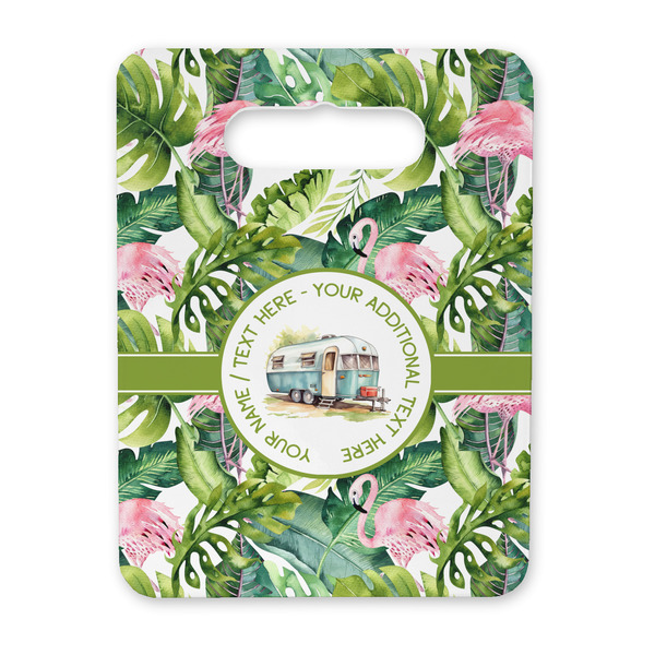 Custom Flamingo & Camping Rectangular Trivet with Handle (Personalized)