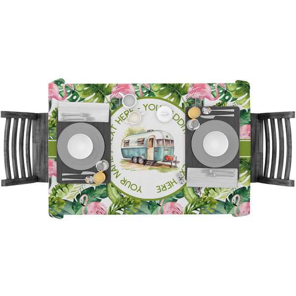 Flamingo & Camping Rectangular Tablecloths - LIFESTYLE