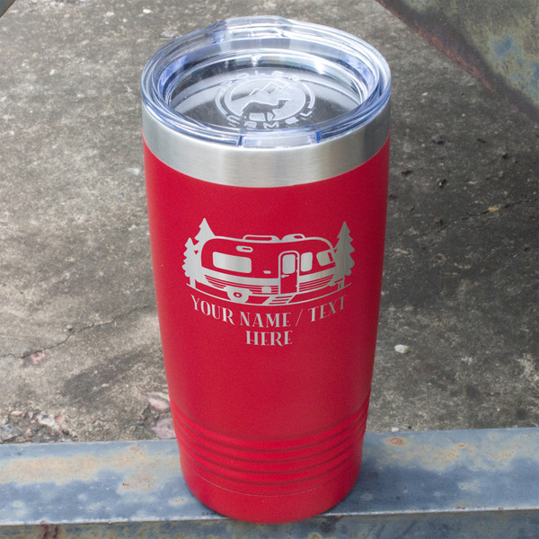 Flamingo & Camping Red Polar Camel Tumbler - 20oz - Angled
