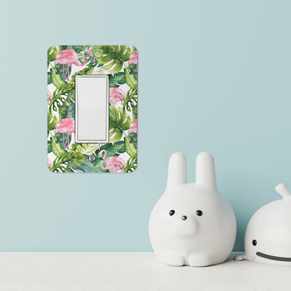 Flamingo & Camping Rocker Light Switch Covers - Single - IN CONTEXT