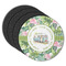 Flamingo & Camping Round Rubber Backed Coasters - Set of 4 (Personalized)