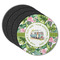 Flamingo & Camping Round Rubber Backed Coasters - Set of 4 (Personalized)