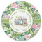 Flamingo & Camping Round Rubber Backed Coaster - Single (Personalized)