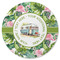 Flamingo & Camping Round Rubber Backed Coaster - Single (Personalized)