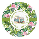 Flamingo & Camping Round Decal - Large (Personalized)