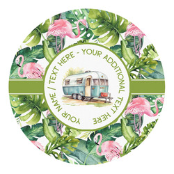 Flamingo & Camping Round Decal (Personalized)
