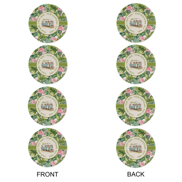 Flamingo & Camping Round Linen Placemats - APPROVAL Set of 4 (double sided)