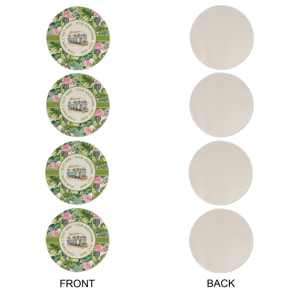 Flamingo & Camping Round Linen Placemats - APPROVAL Set of 4 (single sided)