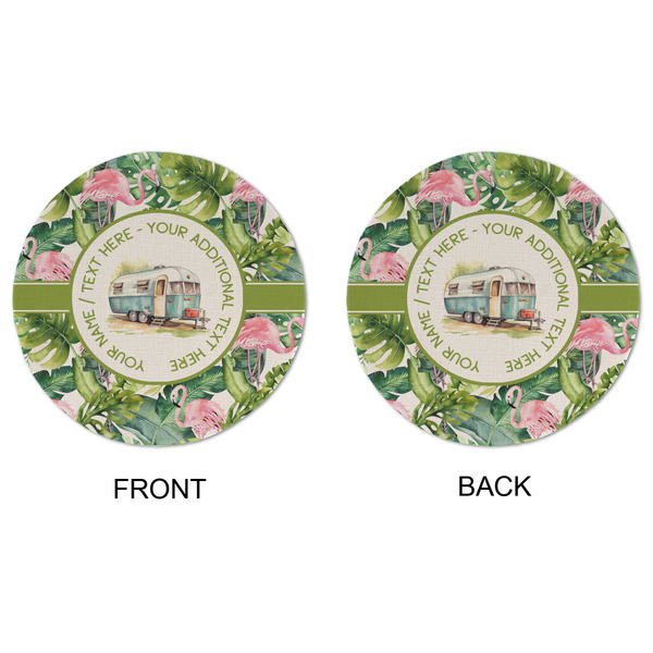 Flamingo & Camping Round Linen Placemats - APPROVAL (double sided)