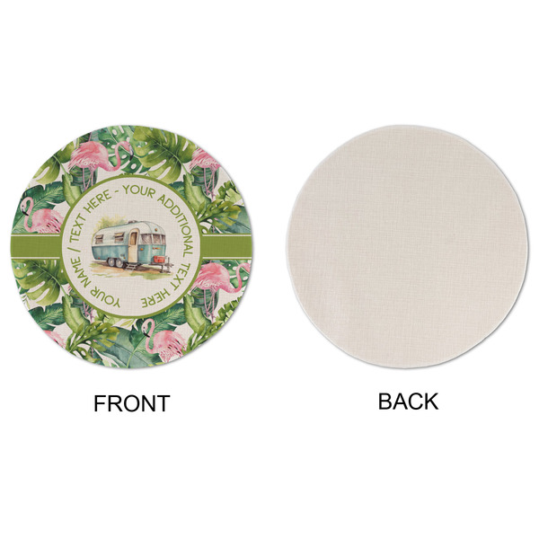 Flamingo & Camping Round Linen Placemats - APPROVAL (single sided)