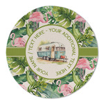 Flamingo & Camping Round Linen Placemat (Personalized)