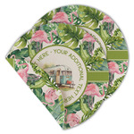Flamingo & Camping Round Linen Placemat - Double-Sided - Single (Personalized)