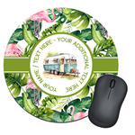 Flamingo & Camping Round Mouse Pad (Personalized)