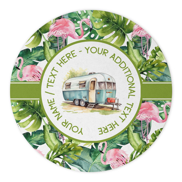 Flamingo & Camping Round Paper Coaster - Approval
