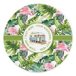 Flamingo & Camping Round Stone Trivet (Personalized)