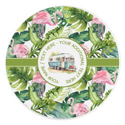 Flamingo & Camping Round Stone Trivet (Personalized)