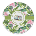Flamingo & Camping Sandstone Car Coaster - Single (Personalized)