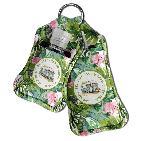 Flamingo & Camping Sanitizer Holder Keychain - Both in Case (PARENT)
