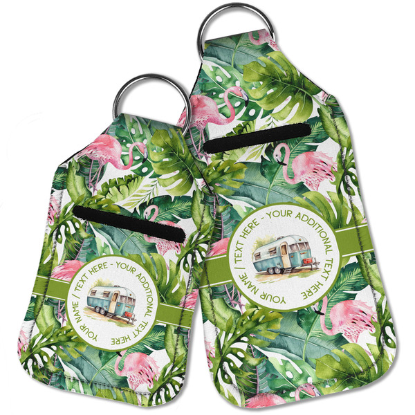 Flamingo & Camping Sanitizer Holder Keychain - Parent Main