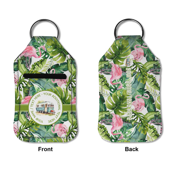 Flamingo & Camping Sanitizer Holder Keychain - Small APPROVAL (Flat)