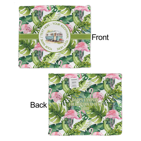 Flamingo & Camping Security Blanket - Front & Back View