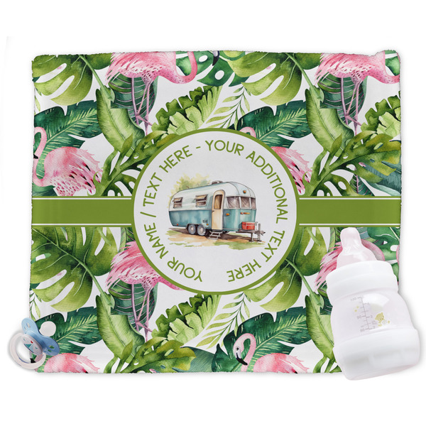 Custom Flamingo & Camping Security Blanket (Personalized)