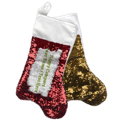 Flamingo & Camping Reversible Sequin Stocking