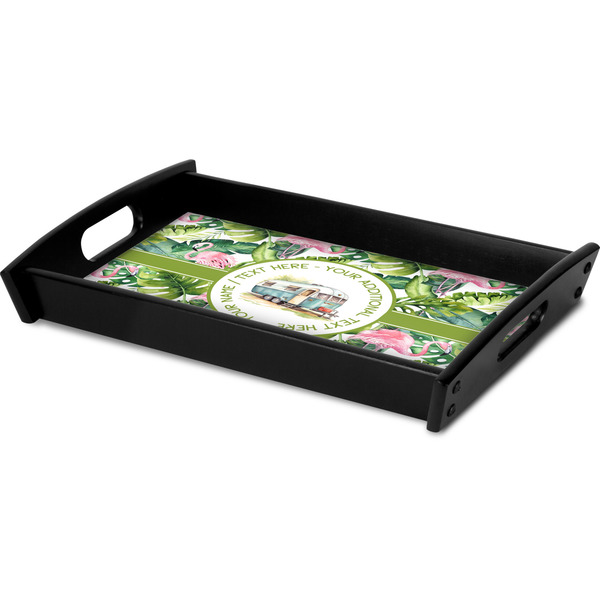 Flamingo & Camping Serving Tray Black - Corner