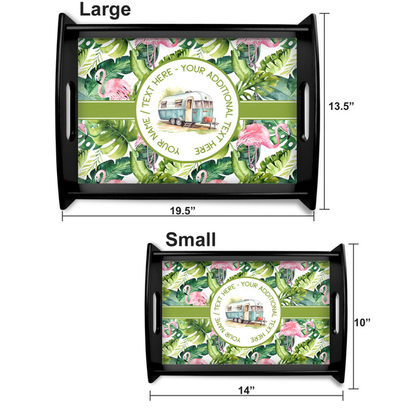 Flamingo & Camping Serving Tray Black Sizes