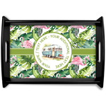 Flamingo & Camping Black Wooden Tray - Small (Personalized)