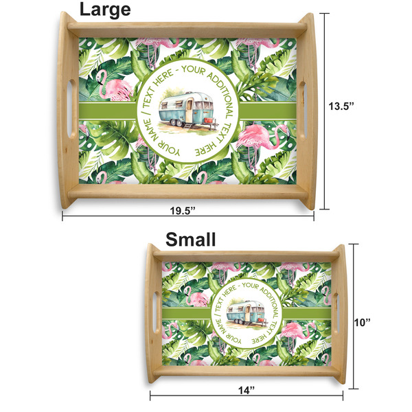 Flamingo & Camping Serving Tray Wood Sizes