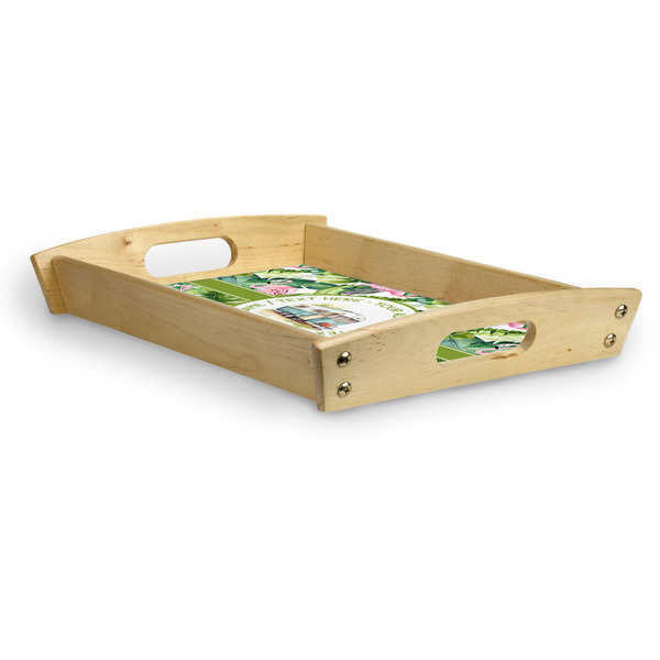 Flamingo & Camping Serving Tray Wood Small - Corner