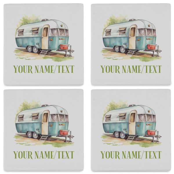 Flamingo & Camping Set of 4 Stone Coasters - See All 4 View