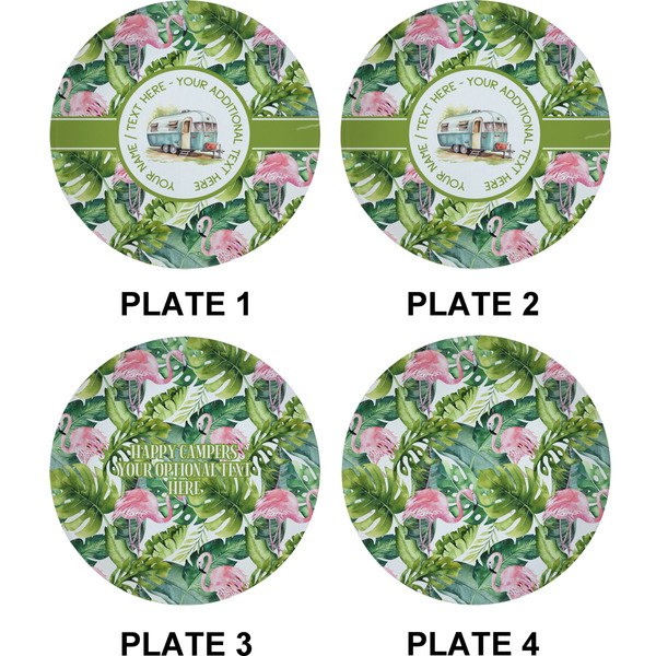 Flamingo & Camping Set of Appetizer / Dessert Plates (Approval)